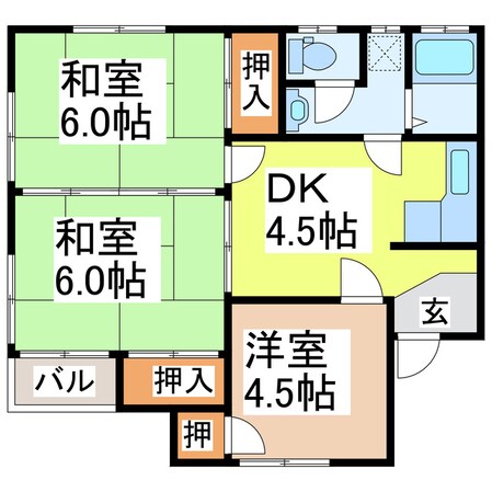 コーポナガシマＢの物件間取画像